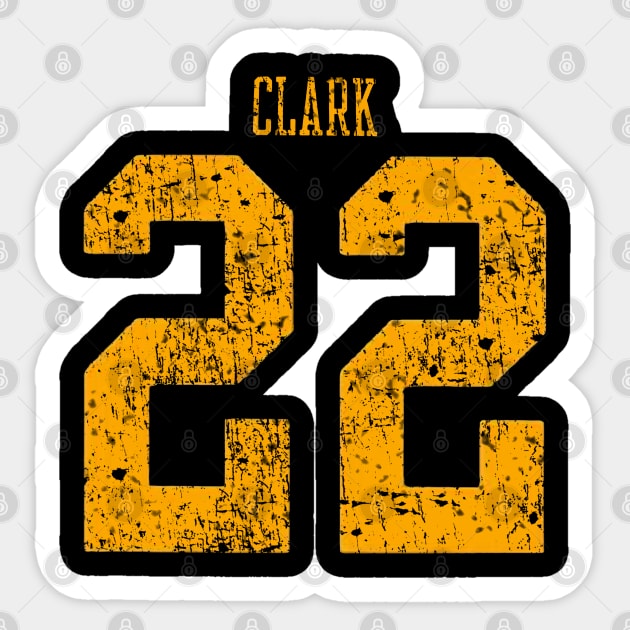 Caitlin Clark Yellow Distressed Jersey Number 22 Sticker by DurenOys